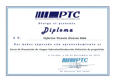 PTC: Prevención de riesgos y conducción de vehículos de propulsión